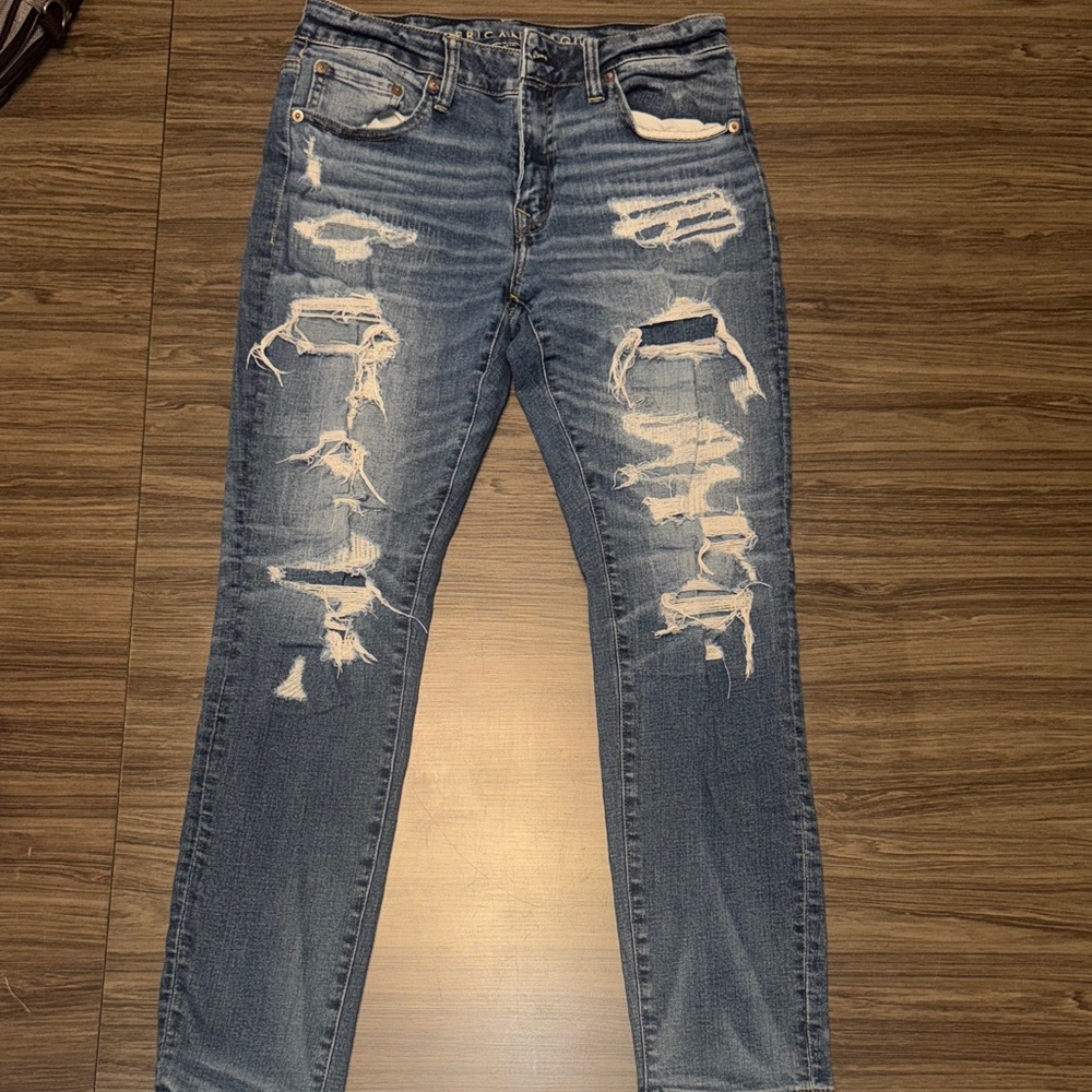 American Eagle Outfitters Blue Distressed Skinny Jeans 💙